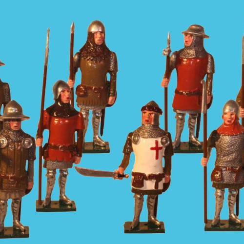 MS3  English Men at arms / Hommes d'armes anglais (1 sergent et 7 hommes d'armes).